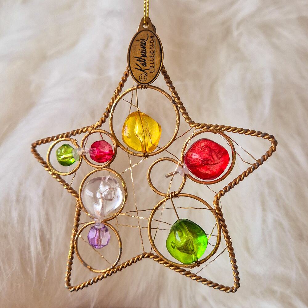 Katherine's Collection Gold Star Jeweled Hanging Christmas Ornament